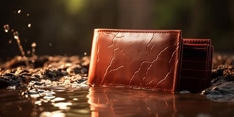 wet leather wallet